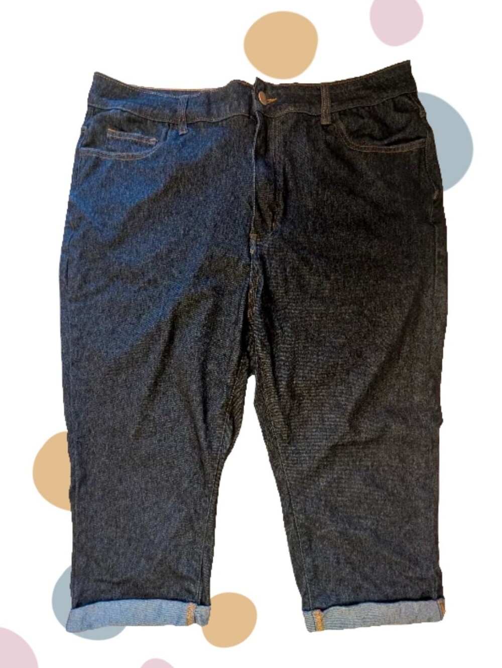 Women's Dark Wash Lightweight Stretchy Denim Capris, Size 4X